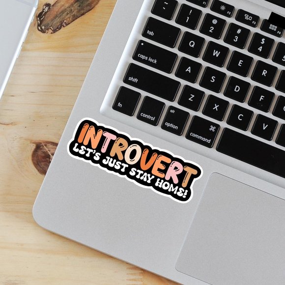5/$15 Introvert Vinyl Sticker - Lets Just Stay Home - Funny Decal - Picture 4 of 7